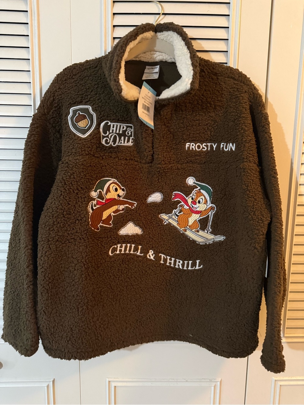 Womens Brown Sherpa Pullover - Frosty Fun